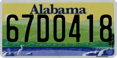 AL license plate 67DO418