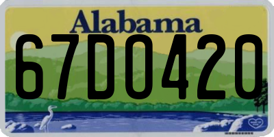 AL license plate 67DO420