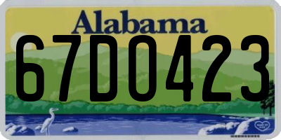 AL license plate 67DO423