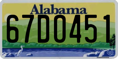 AL license plate 67DO451