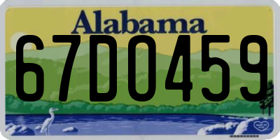 AL license plate 67DO459