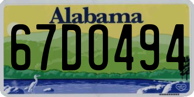 AL license plate 67DO494