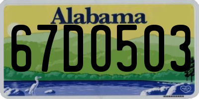 AL license plate 67DO503