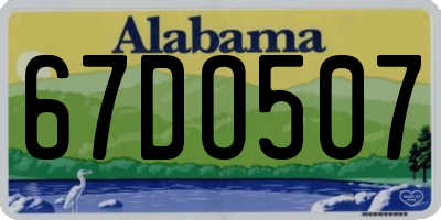 AL license plate 67DO507