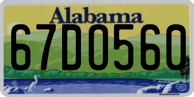 AL license plate 67DO560