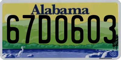 AL license plate 67DO603