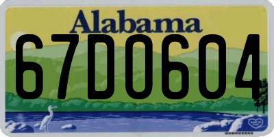 AL license plate 67DO604
