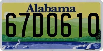 AL license plate 67DO610