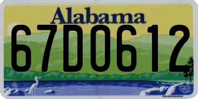 AL license plate 67DO612