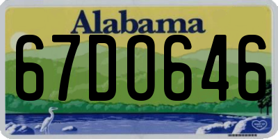 AL license plate 67DO646