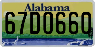 AL license plate 67DO660