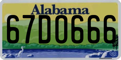 AL license plate 67DO666