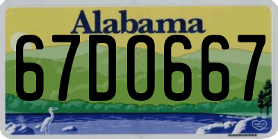 AL license plate 67DO667