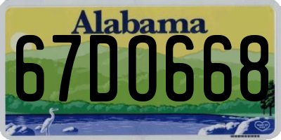 AL license plate 67DO668