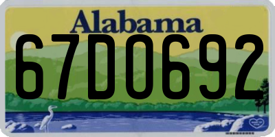 AL license plate 67DO692