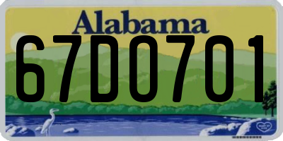 AL license plate 67DO701