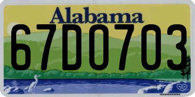 AL license plate 67DO703