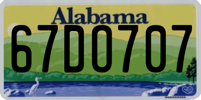 AL license plate 67DO707