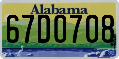 AL license plate 67DO708