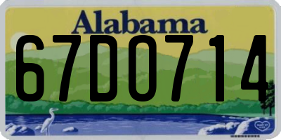 AL license plate 67DO714