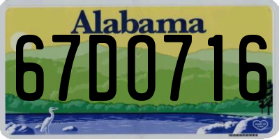 AL license plate 67DO716