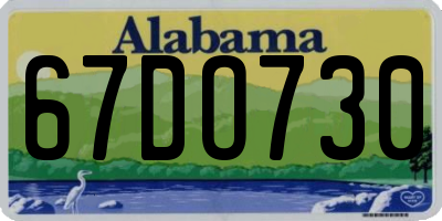 AL license plate 67DO730