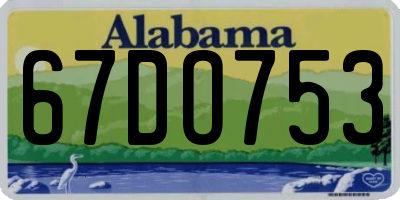 AL license plate 67DO753