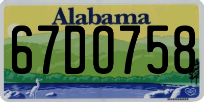 AL license plate 67DO758