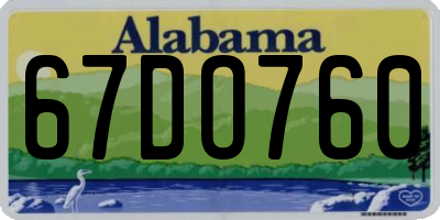 AL license plate 67DO760