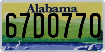 AL license plate 67DO770