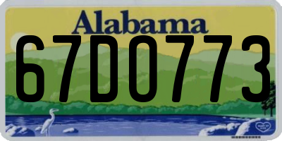 AL license plate 67DO773