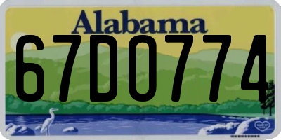 AL license plate 67DO774