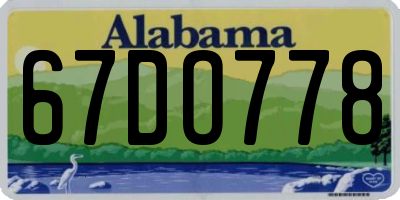 AL license plate 67DO778