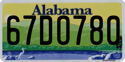 AL license plate 67DO780
