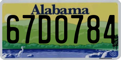 AL license plate 67DO784