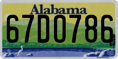 AL license plate 67DO786