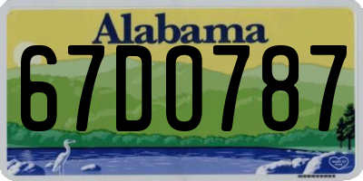 AL license plate 67DO787