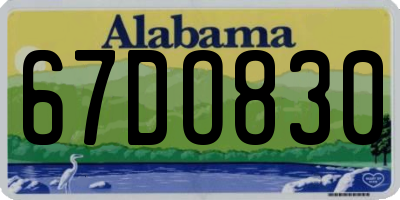 AL license plate 67DO830