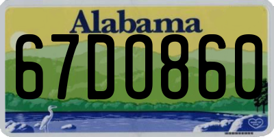 AL license plate 67DO860