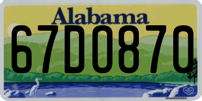 AL license plate 67DO870