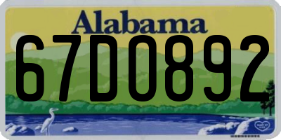 AL license plate 67DO892