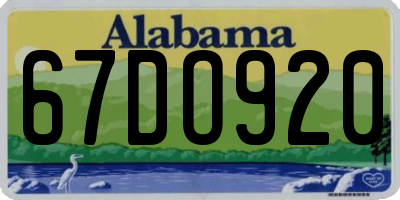 AL license plate 67DO920