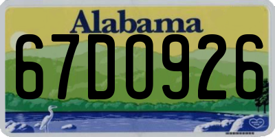 AL license plate 67DO926