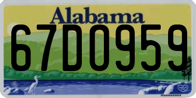 AL license plate 67DO959