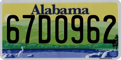 AL license plate 67DO962