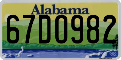 AL license plate 67DO982