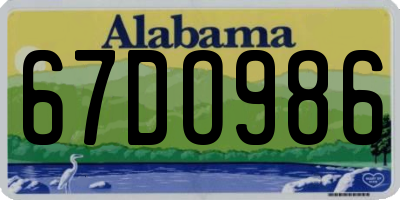AL license plate 67DO986