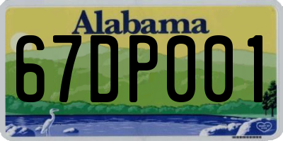 AL license plate 67DP001
