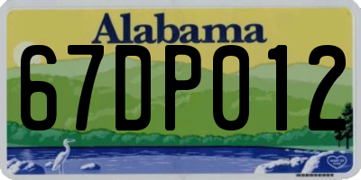 AL license plate 67DP012