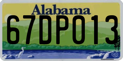 AL license plate 67DP013